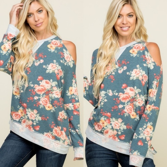 Amazing cold shoulder floral top - Picture 2 of 8